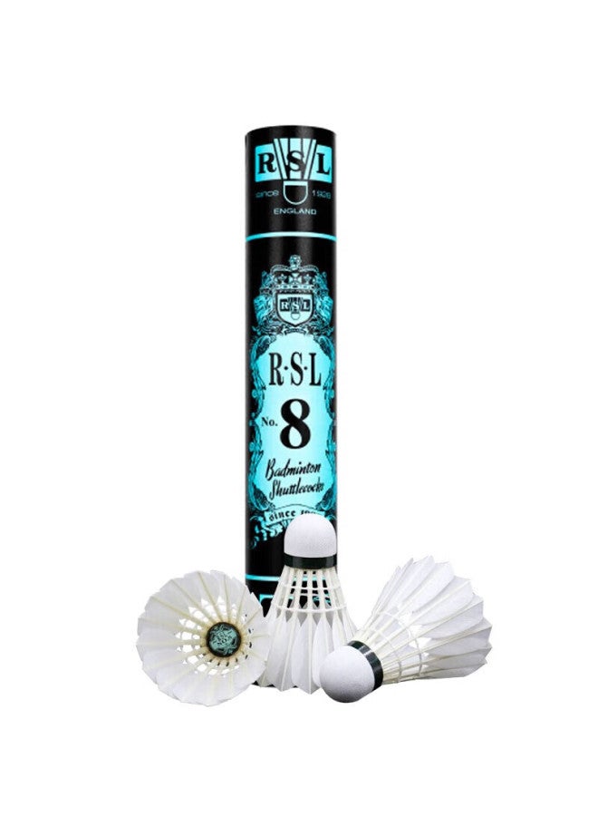 Rsl Badminton Shuttles, No.8 Duck Feather, Stable And Durable For Training And Compeion, Pack Of 12, Speed 76 - Image 1