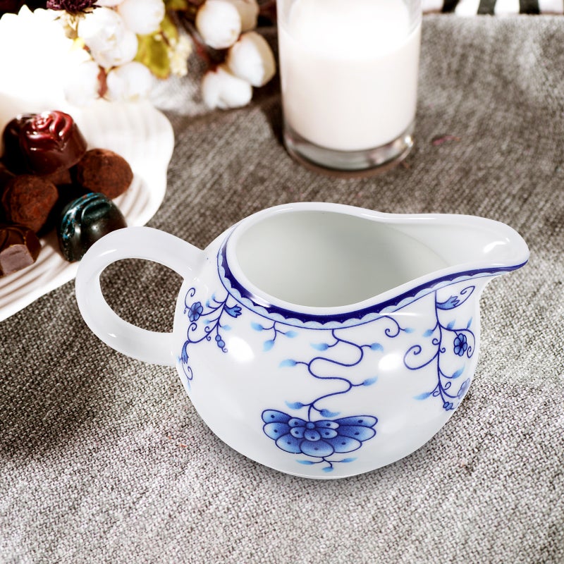 Small Creamer Pitcher Chinese Style Porcelain Coffee Creamer Pitcher with Handle - Image 2