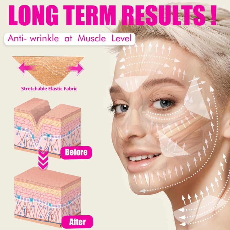 Akissos Wrinkle Patches 160 PCS Face Lift Tape DIY Multifunction Comfort Smooth Skin Solution for Forehead, Eyes 11 Lines, Crowâ€™s Feet, Laugh Lines, Neck & Face Overnight - Image 5