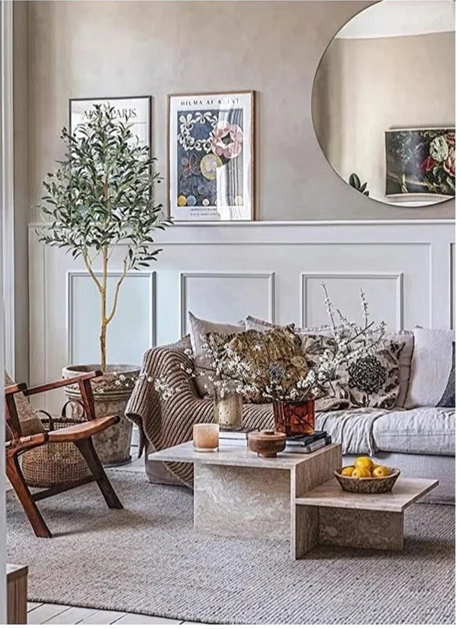 Snooe 120 CM Artificial Olive Tree Tall Fake Potted Olive Silk Tree with Planter Large Faux Olive Branches and Fruits Artificial Tree for Modern Home Office Living Room Floor Decor Indoor - Image 2