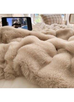 GT-Wheel Luxury Plush Throw Blanket Super Soft Cozy Fuzzy Blanket Faux Rabbit Fur Blanket Lightweight Blanket  - Image 5