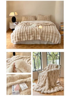 GT-Wheel Luxury Plush Throw Blanket Super Soft Cozy Fuzzy Blanket Faux Rabbit Fur Blanket Lightweight Blanket  - Image 2