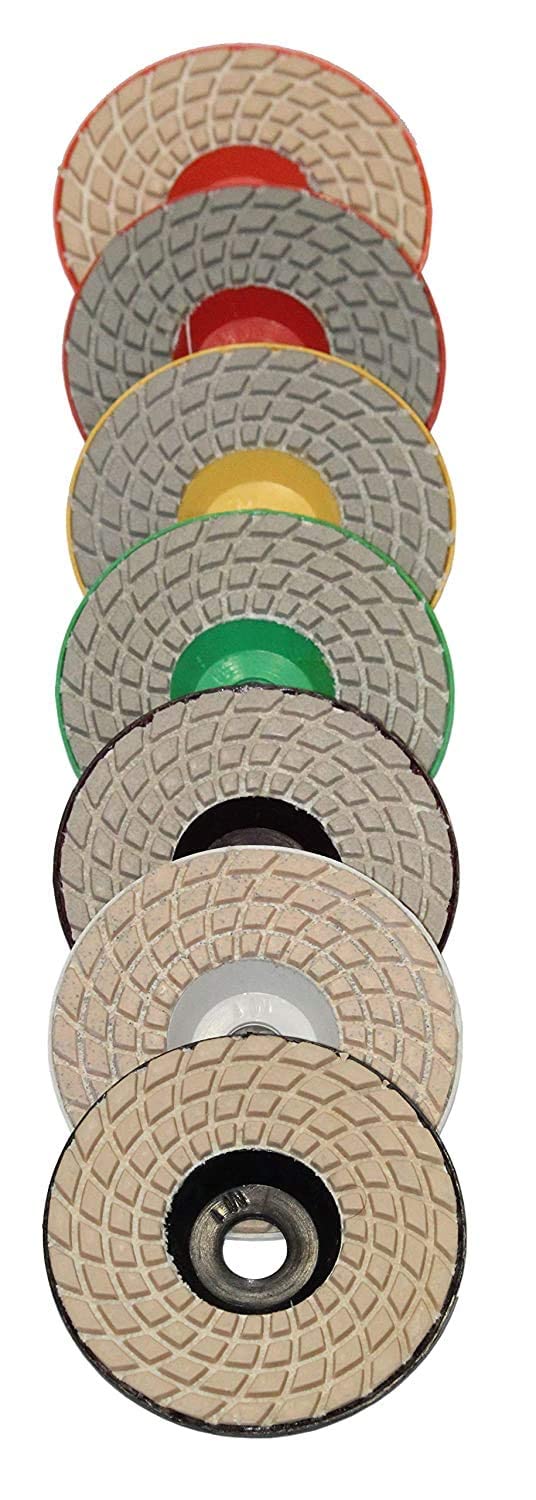 Sarrah 4 Diamond Polishing Plastic Pads for Granite Marble Concrete Stone WetDry Grit 3 15 Pcs  - Image 2