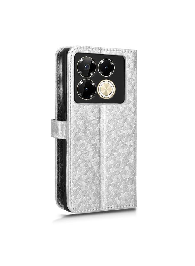 اس-توب جراب لهاتف Infinix Note 40 Pro 4G X6850 مصنوع من الجلد بتصميم نقاط قرص العسل - Image 3