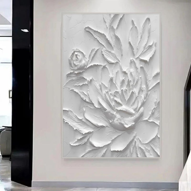 ماركتنا لوحة جداربة قماشية مطبوعة بتصميم اللوحة الجبسية مع برواز مجوف مقاس (50×70) قطعة واحدة - Image 3