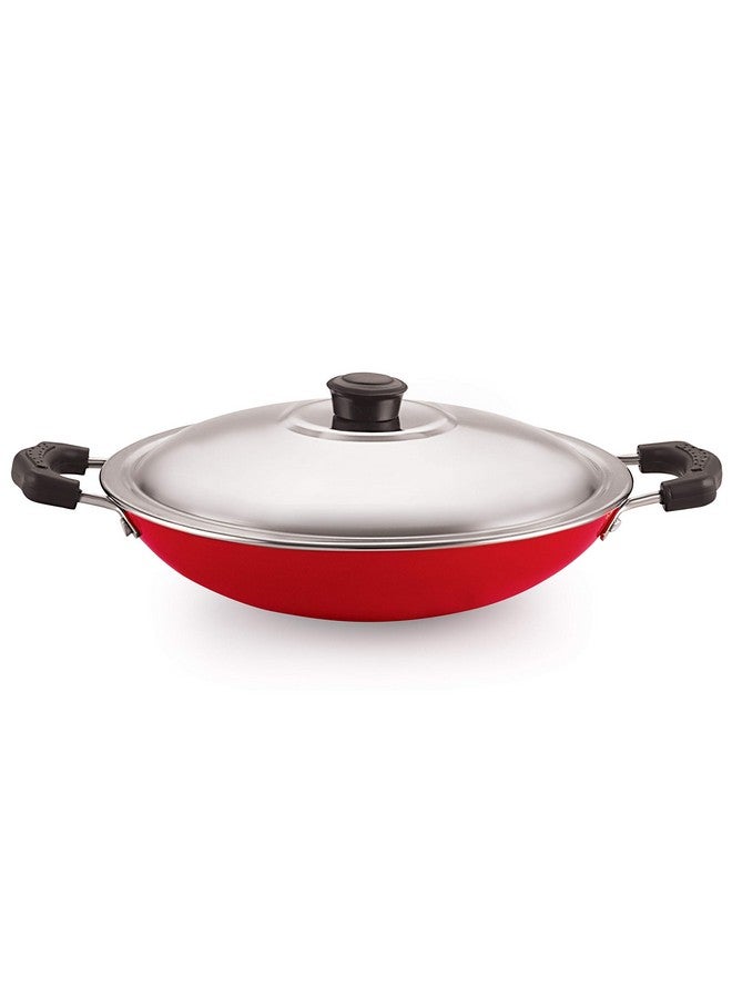 Nirlon Non Stick Aluminium Gas Compatible Appa Chatti/Appam Pan/kallu with Steel Lid 22.5cm - 1 LTR(3_mm_AC_22) - Image 1