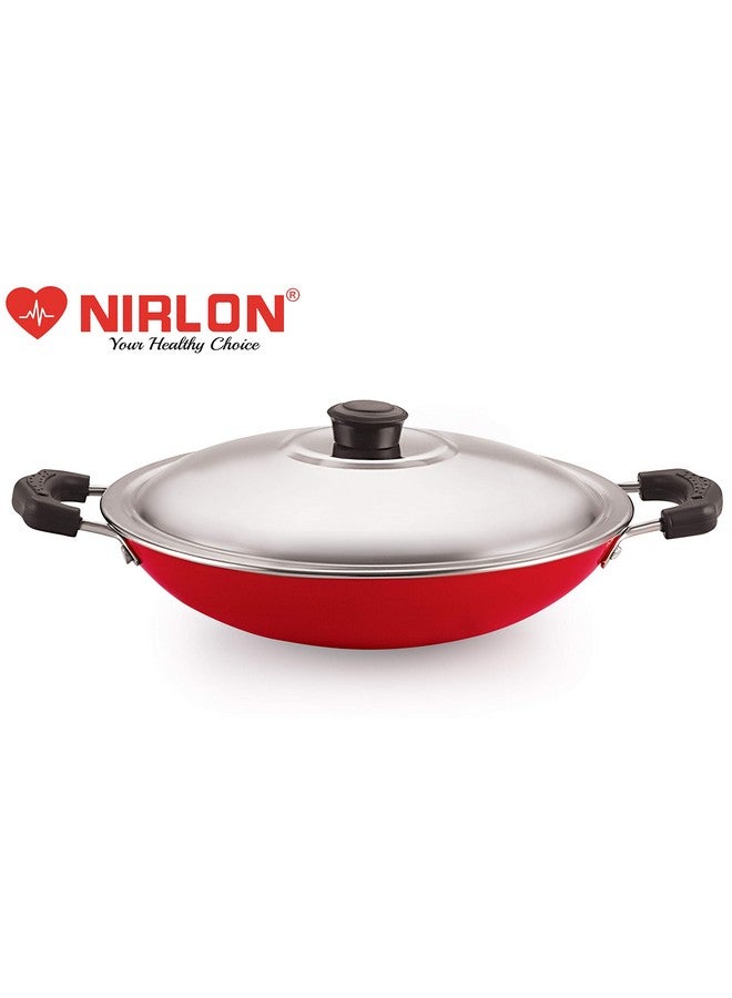 Nirlon Non Stick Aluminium Gas Compatible Appa Chatti/Appam Pan/kallu with Steel Lid 22.5cm - 1 LTR(3_mm_AC_22) - Image 2