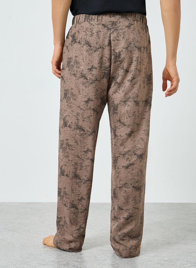 Styli Men Brown Relaxed Fit Printed Pyjama Pants - Image 4