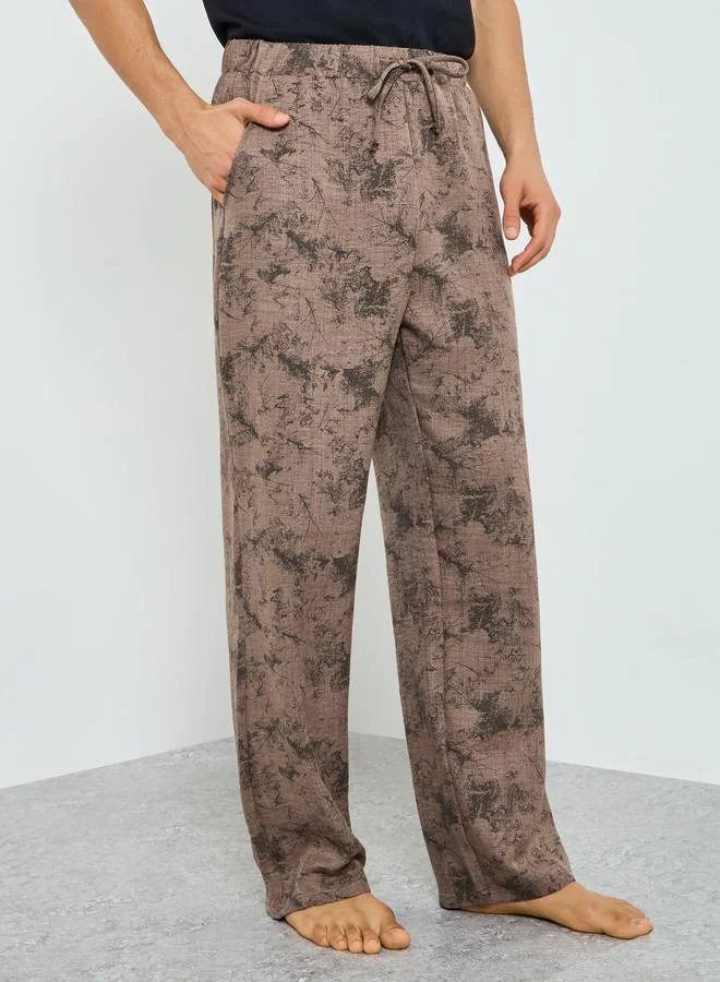 Men Brown Relaxed Fit Printed Pyjama Pants