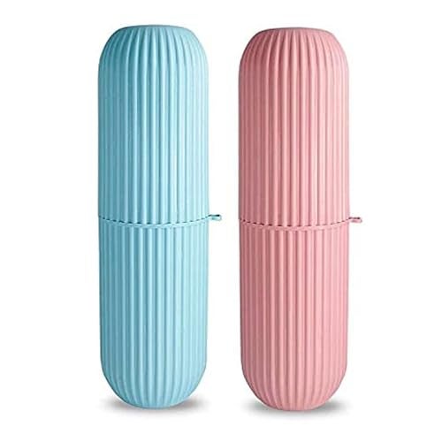 Topinon Travel Toothbrush Toothpaste Case Holder Portable Plastic Capsule Shape Toothbrush Holder/Multipurpose Storage Holder/Cover Organizer (Pack of 2) - Image 2