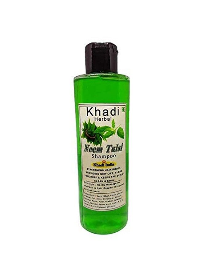 Khadi Natural Herbal شامبو النيم والتولسي لتساقط الشعر، مضاد للبارابين، مضاد للقشرة ومضاد لتساقط الشعر، يصلح الشعر التالف 200 مل، عبوة مكونة من 02 - Image 3