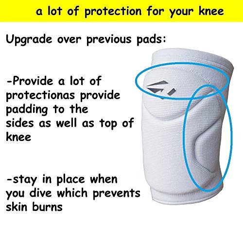 Rawxy Volleyball Knee Pads with High Shock Absorbing Cushion,Adult Junior Youth Men &Women Boy Girls Gift (white, Middle and Large) - Image 3
