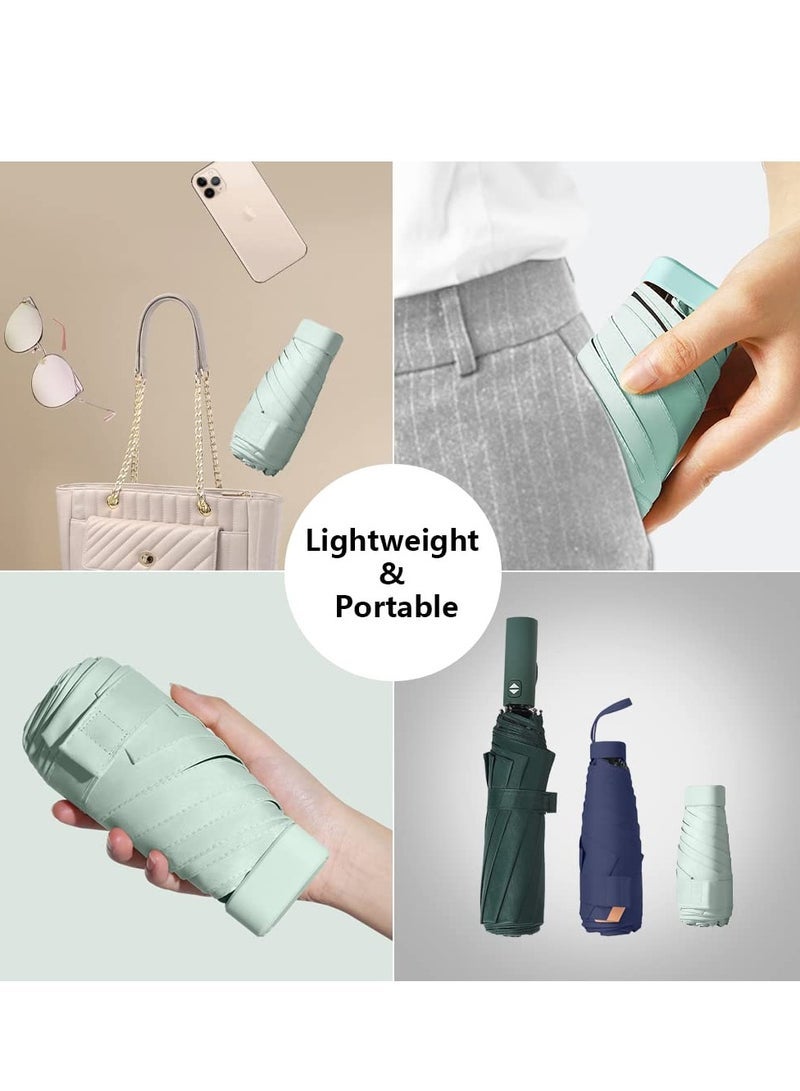 Captaintech Umbrellas Travel Sun Rain Umbrella for Walking With Case, Compact UV Umbrella for Sun and Rain, Lightweight Portable, Windproof Parasol Umbrella UV Protection for Women and Men - Image 4