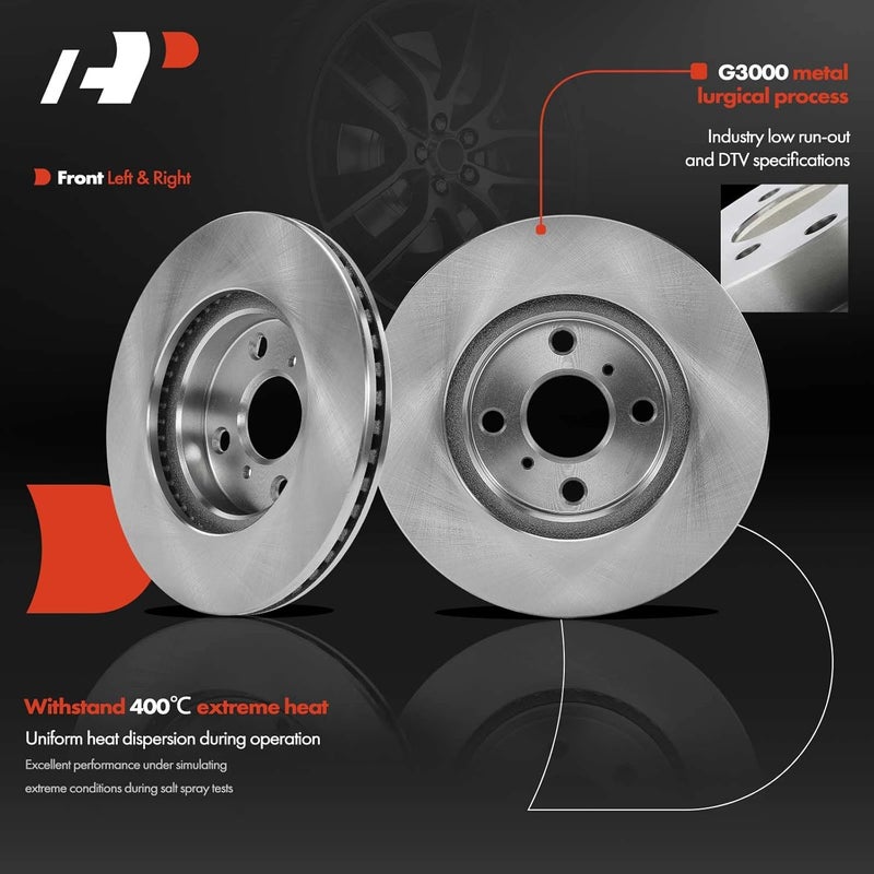 A-Premium Front Vented Disc Brake Rotors and Ceramic Pads Kit - Image 5