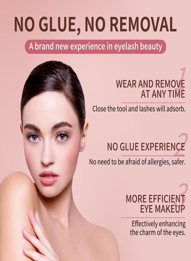 MLEN DIARY Magnetic Eyelashes, Reusable Dual Magnetic Lashes without Eyeliner, Natural Look Magnetic Eyelashes with Applicator, Soft Magnets False Eyelashes, Easy to Wear, No Glue & No Makeup Remover - Image 2