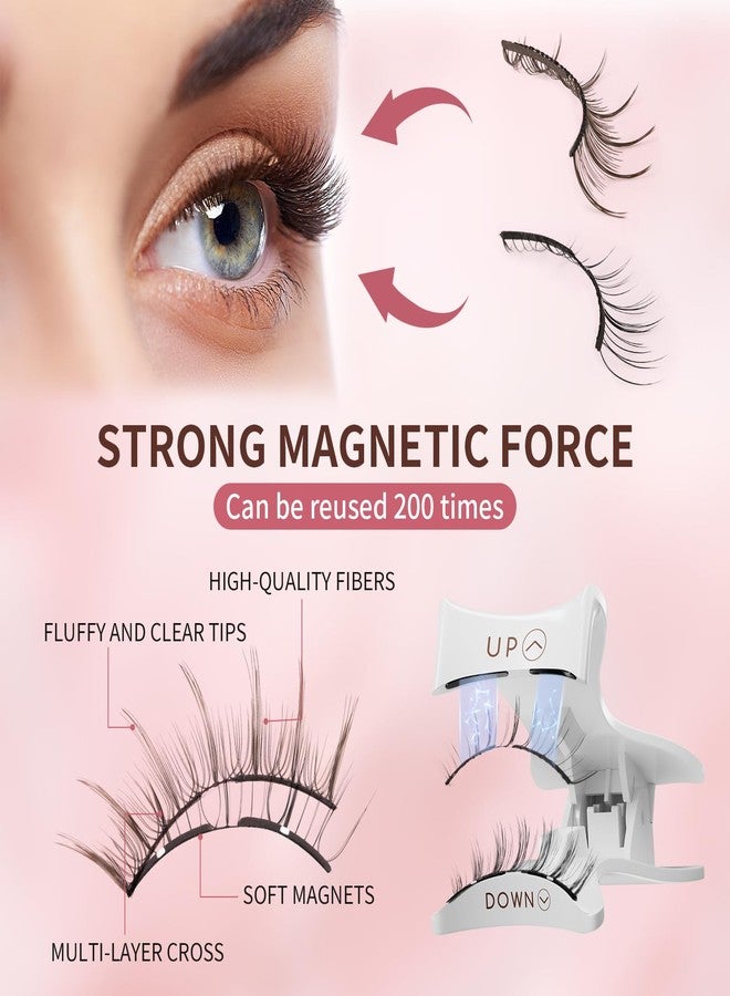 MLEN DIARY Magnetic Eyelashes, Reusable Dual Magnetic Lashes without Eyeliner, Natural Look Magnetic Eyelashes with Applicator, Soft Magnets False Eyelashes, Easy to Wear, No Glue & No Makeup Remover - Image 3