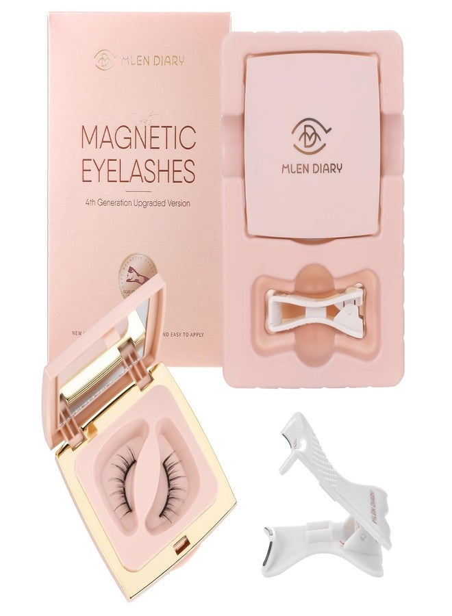 MLEN DIARY Magnetic Eyelashes, Reusable Dual Magnetic Lashes without Eyeliner, Natural Look Magnetic Eyelashes with Applicator, Soft Magnets False Eyelashes, Easy to Wear, No Glue & No Makeup Remover - Image 1