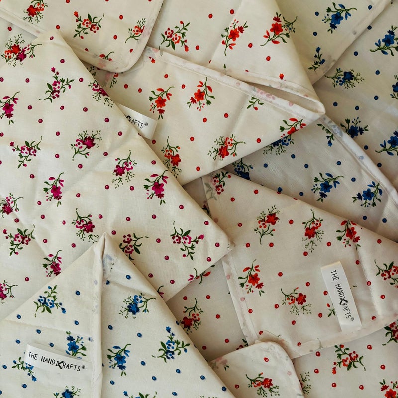 TheHandikrafts غطاء روتي من القطن النقي الصحي من ذا هاندكرافت، غطاء شاباتي، قماش لف السندويشات لعلب الطعام (مزخرف، عبوة من 5)  - Image 1