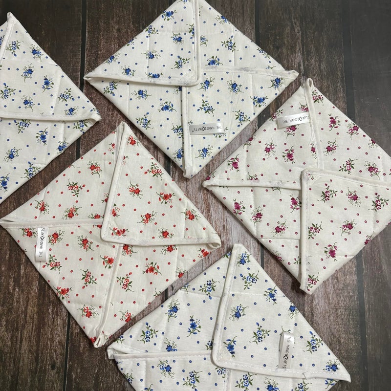 TheHandikrafts غطاء روتي من القطن النقي الصحي من ذا هاندكرافت، غطاء شاباتي، قماش لف السندويشات لعلب الطعام (مزخرف، عبوة من 5)  - Image 2