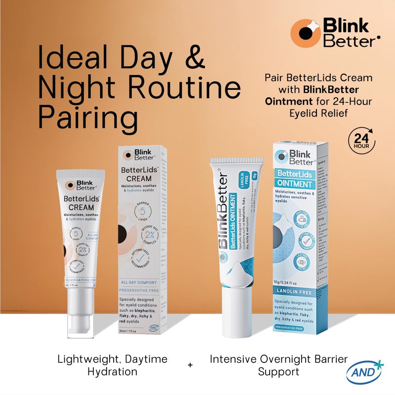 BlinkBetter BetterLids Restore Eyelid Cream â€“ Barrier Support to Hydrate, Soothe & Moisturise Dry, Itchy, Red & Sensitive Eyelids â€“ Lightweight Daily Formula with 3% Oat & Ceramides, 1 fl oz - Image 5