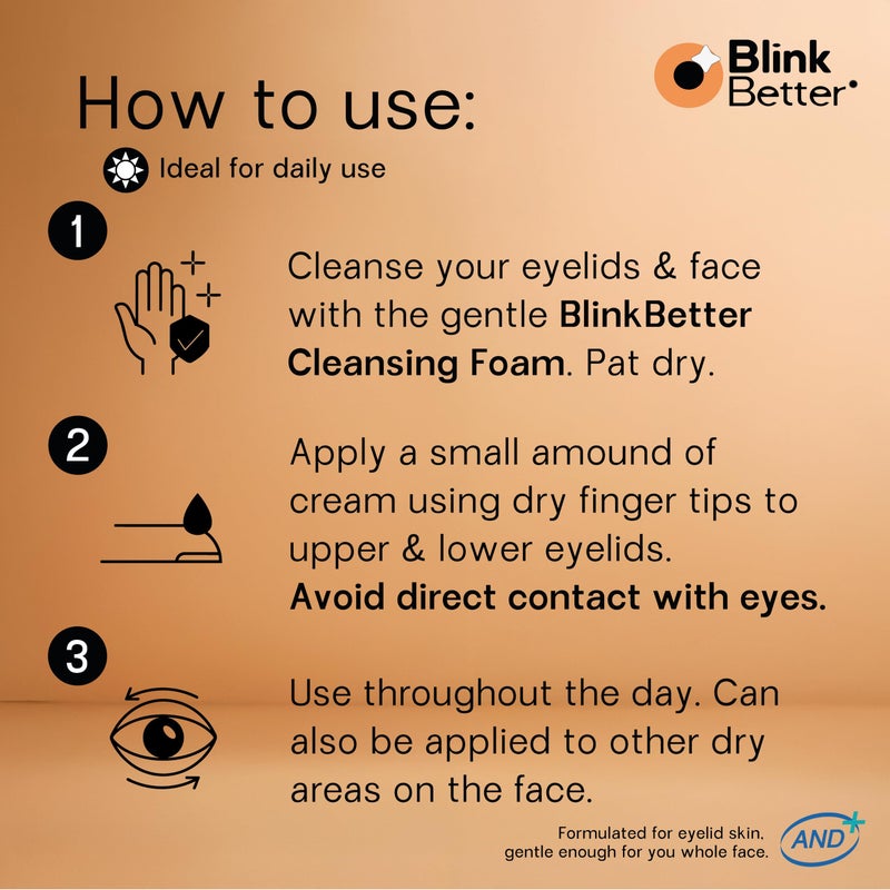 BlinkBetter BetterLids Restore Eyelid Cream â€“ Barrier Support to Hydrate, Soothe & Moisturise Dry, Itchy, Red & Sensitive Eyelids â€“ Lightweight Daily Formula with 3% Oat & Ceramides, 1 fl oz - Image 4
