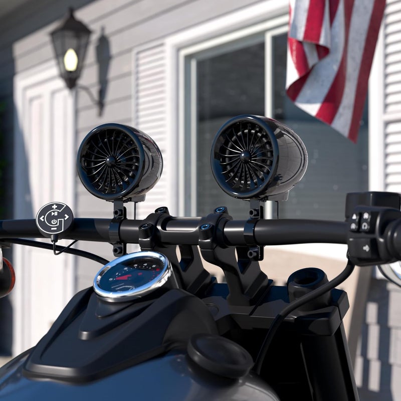 GoHawk TJ4-R 4" Waterproof Bluetooth Motorcycle Stereo Speakers with Amplifier - Image 4