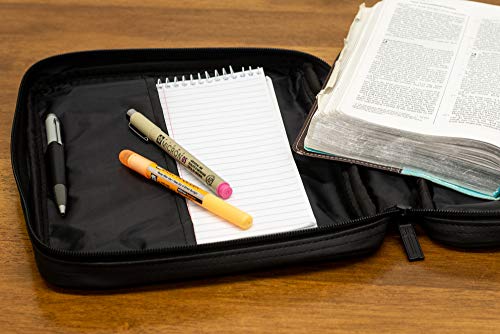 Dicksons Black Outer Pocket Leather Like Vinyl Bible Cover Case with Handle X-Large - Image 2