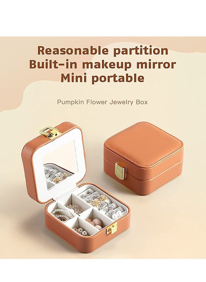 Muyixin - Leather Travel Jewelry Box for Women Mini Organizer Small Jewelry Portable Travel Case for Rings Earrings Necklace Multifunctional Storage Mother's Day Gift Women Wife Daughter Gift - Image 1