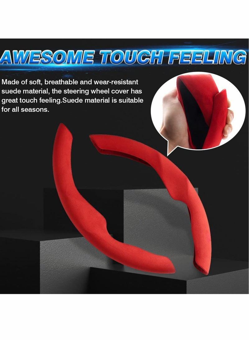 KASTWAVE Steering Wheel Cover for Tesla Model Y 2020-2022/Model 3 2017-2022, Car Breathable Non Slip Steer Wheel Protector Cover - Image 5