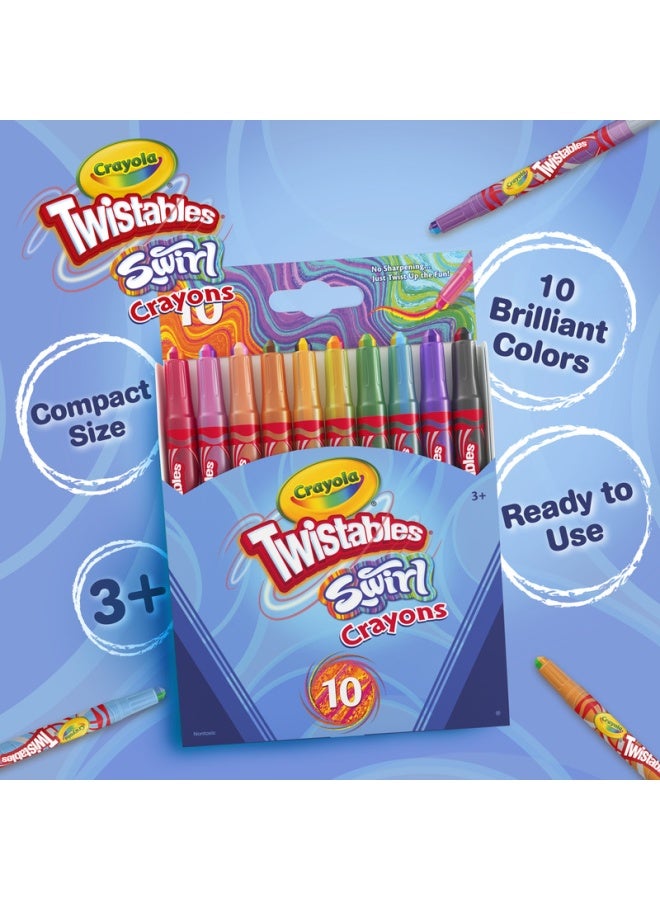 Crayola أقلام شمع دوارة صغيرة قابلة للتدوير - ألوان متنوعة (عبوة من 10) | تأثير دوامة سحري سيظهر 4 ألوان لكل قلم شمع | مثالية للأطفال من عمر 3 سنوات فما فوق - Image 4