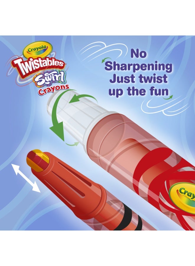 Crayola أقلام شمع دوارة صغيرة قابلة للتدوير - ألوان متنوعة (عبوة من 10) | تأثير دوامة سحري سيظهر 4 ألوان لكل قلم شمع | مثالية للأطفال من عمر 3 سنوات فما فوق - Image 5
