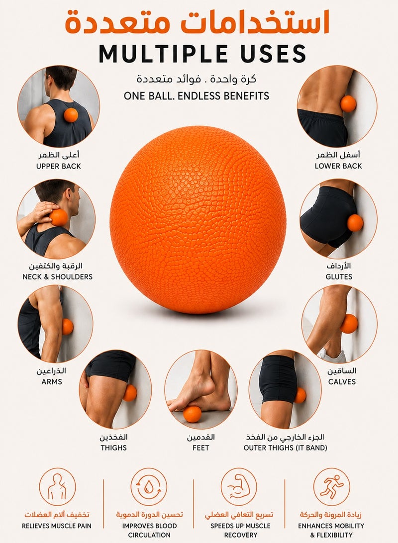 QUTOOB Deep Tissue Massage Ball | Lacrosse Massage Ball | Trigger Point Therapy Ball | Back Relief, Foot Massage & Muscle Recovery - Image 2
