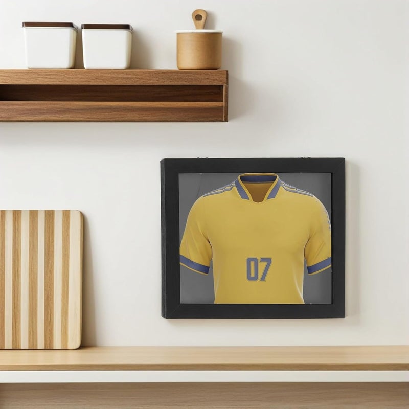Jersey Display Frame Case 11x14 Black Wooden Sports Shirt Shadow Box for Football Soccer Basketball Memorabilia Collecting - Image 5