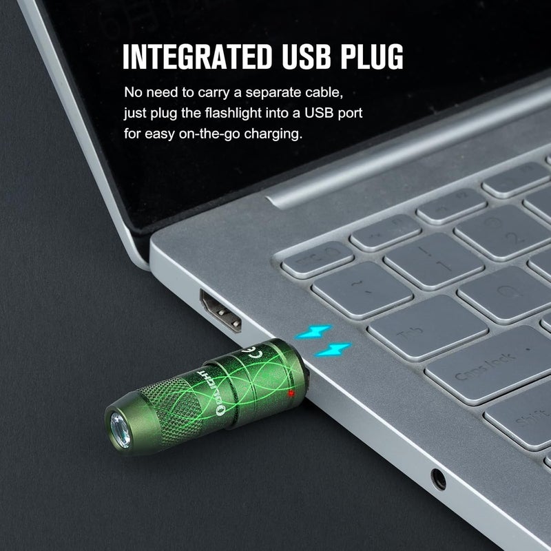 OLIGHT IMINI 2 Tiny Keychain Torch 50 Lumens USB Rechargeable Quick-Release Keychain Flashlight (OD Green) - Image 4