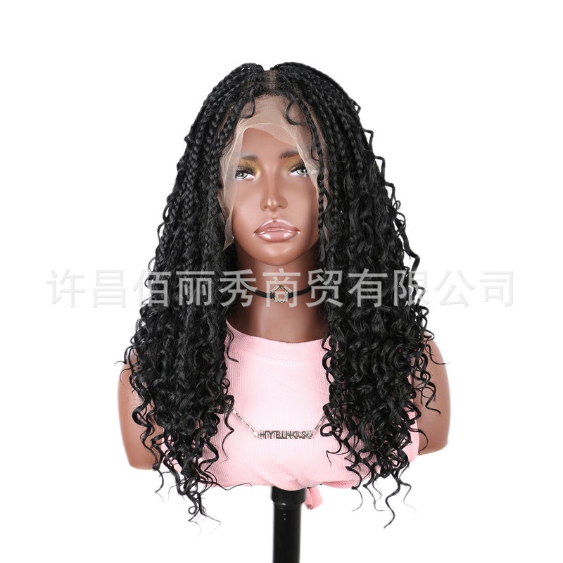 Full Lace Chemical Fiber Air Three-Strand Braid Flying Headgear Braided Lace Wig Hand Hook Lace Headgear - Image 1