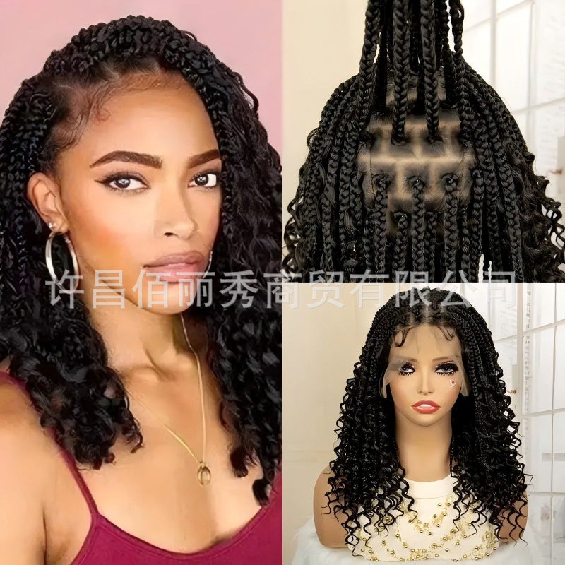 Full Lace Chemical Fiber Air Three-Strand Braid Flying Headgear Braided Lace Wig Hand Hook Lace Headgear - Image 4