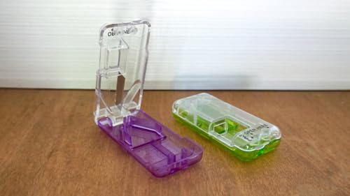 EZY DOSE Pill Cutter and Splitter with Dispenser, Safely Cuts Large, Small and Tiny Pills, Vitamins, Tablets in Half, Accurate and Easy Cutting, Stainless Steel Blade, Travel Sized, Purple, BPA Free - Image 3
