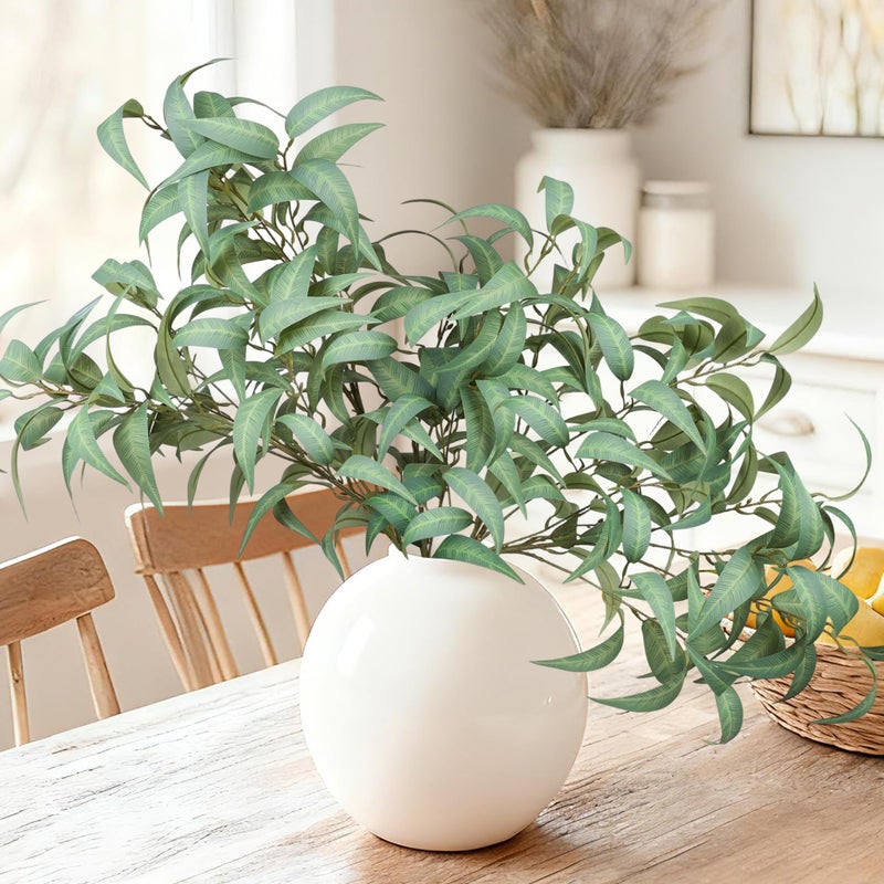 florisso Artificial Greenery Stems for Vase, 5 Pcs Tall Fake Plants Branches Faux Greenery Twigs Leaf for Indoor Home Office Vase Filler for centerpieces, Light Green - Image 2