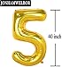 Jonhamwelbor 50 Number Balloons Gold Big Giant Jumbo Number 50 Foil Mylar Balloons for 50th Birthday Party Supplies 50 Anniversary Events Decorations - Image 2