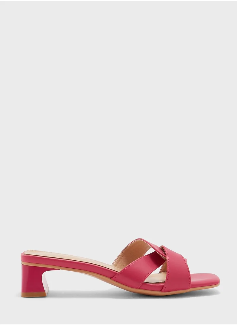 Khizana Twisted Flared Heel Sandal