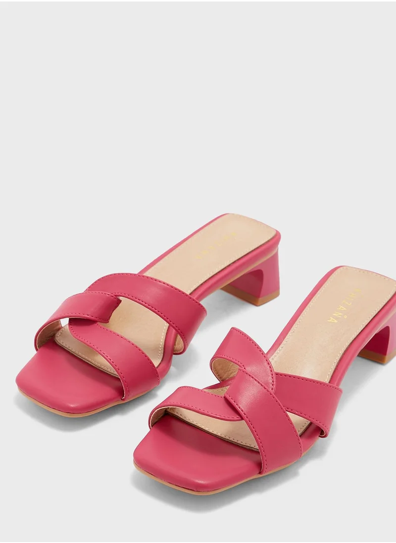 Khizana Twisted Flared Heel Sandal