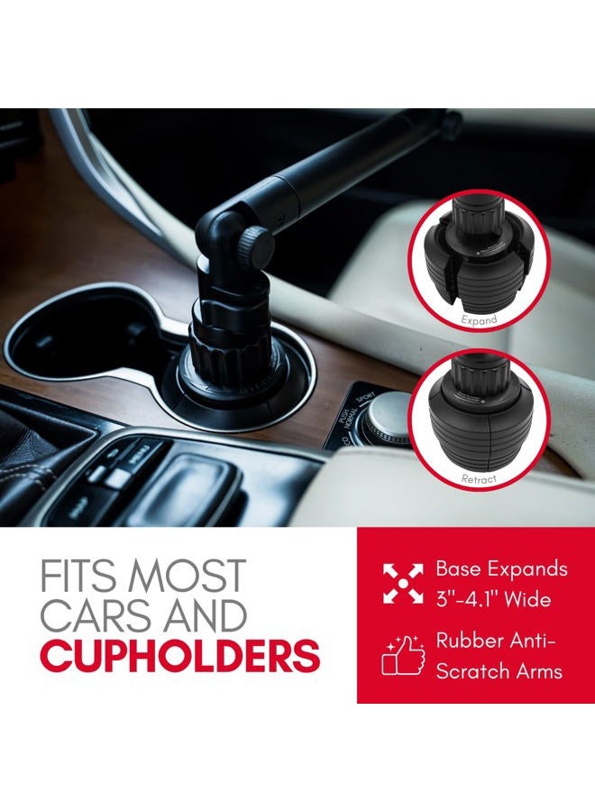 MACALLY Cup Holder Tray- Perfect Adjustable Car Food Tray for Eating with Phone Slot and Swivel Arm -Organizer - Road Trip Essential Car Travel Accessories Gadgets - Image 5