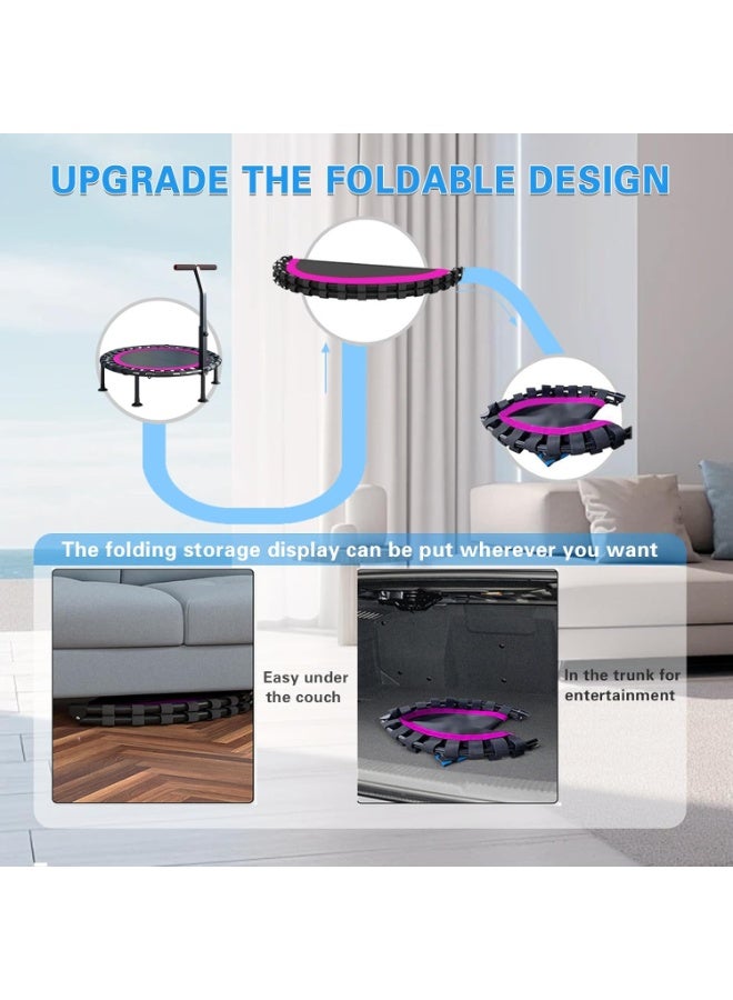 هالامين الترامبولين ، تي على شكل رغوة قابل للتعديل مقبض ، مستقرة وهادئة ترتد الرياضة ، داخلي ترتد الرياضة الترامبولين ممارسة الجسم واللياقة البدنية ، ومناسبة للكبار والأطفال - Image 5