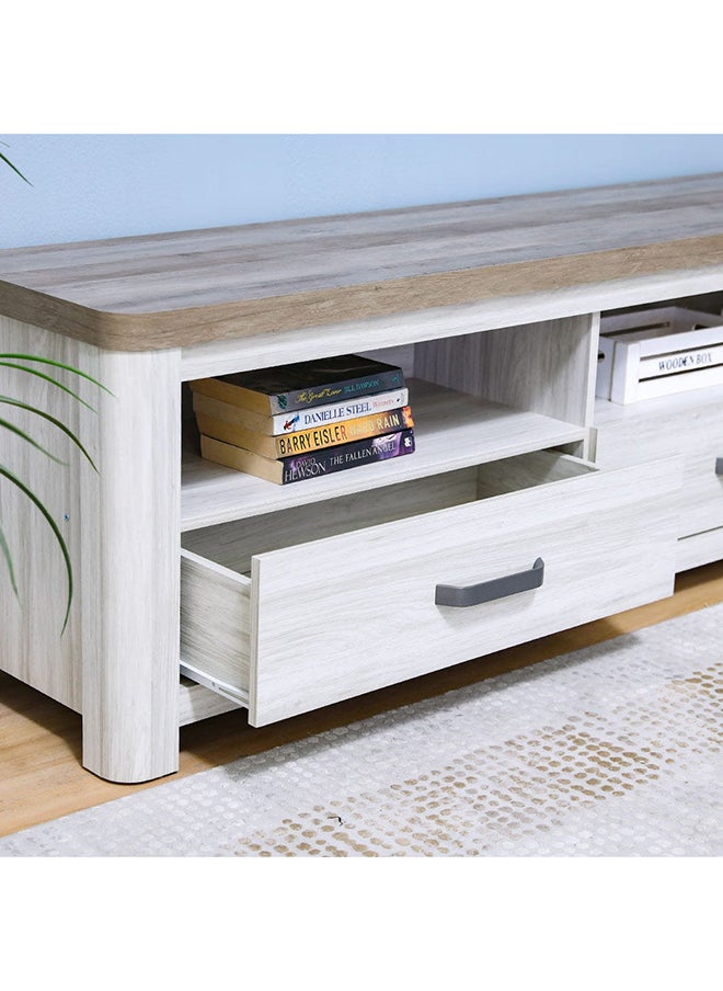 DANUBE HOME Olivos TV Cabinet For Up To 75 Inches TV With Storage Entertainment Modern Design Wall Unit Furniture Wooden TV Stand For Living Room Bedroom TV Unit Rack L160xW40xH56cmMulti Color  - Image 3