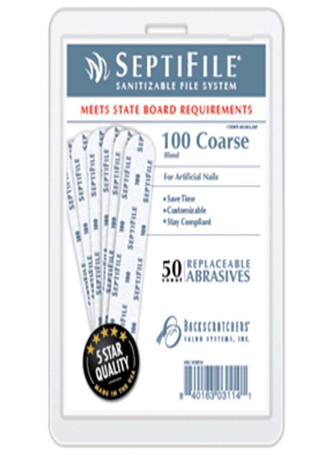 BACKSCRATCHERS 100 Coarse grit SeptiFile Refills - Set of 50 - Blending for Artificial Nails - Image 1