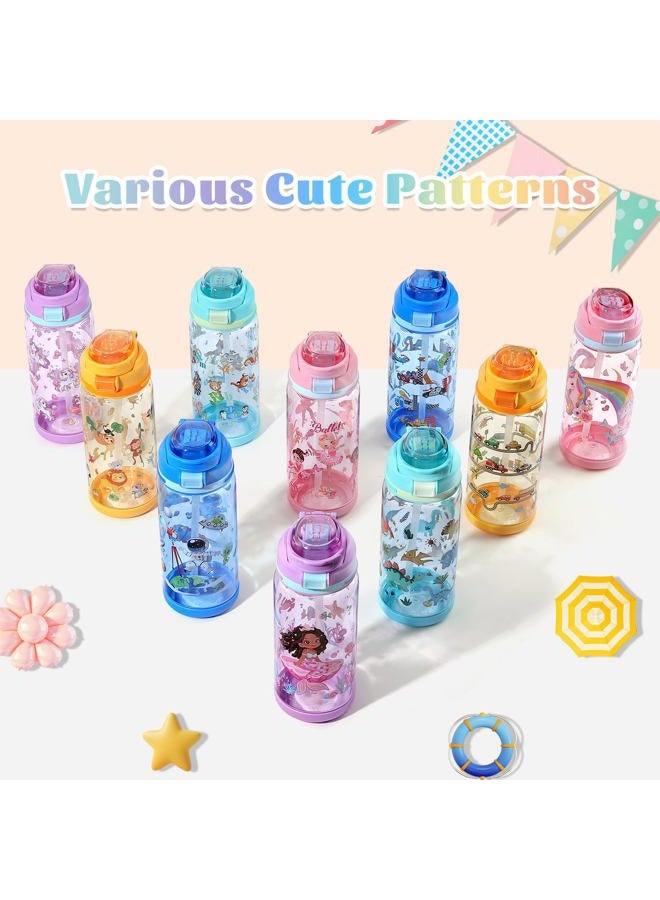 Decalsweet Kids Water Bottle 20oz Durable Leak-Proof Plastic Water Cup for Kids Toddlers,With Straw Handle and Pop-Up Spout Cover,Safe for School Sports Daycare Travel & Camp - Image 4