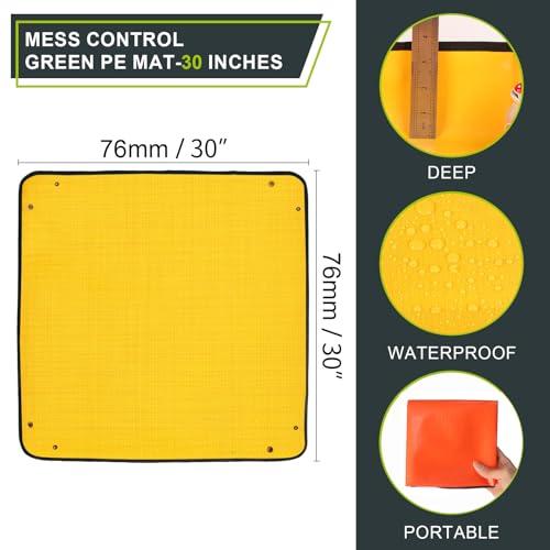Azureblue 30" X 30" Large Plant Repotting Mat for Indoor Plants Potting Soil, Foldable Waterproof Plant Repotting/Potting Tray, Portable Potting Mat Gardening Tray for House Plants (Medium 30 X 30" (Orange)) - Image 2