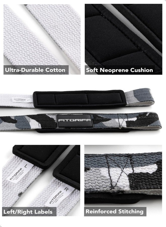Fitgriff® Lifting Straps (Padded) for Strength Training, Bodybuilding, Fitness - Deadlift Straps - Lifting Straps - for Women and Men (Camo Grey) - Image 3