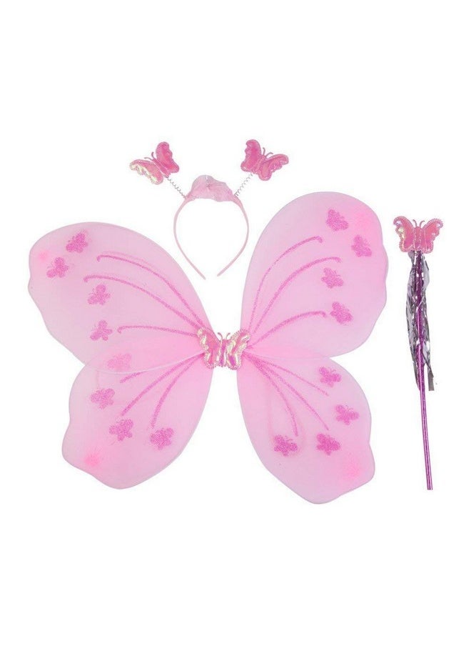 AK ANOLIHK - AK ANOLIHK Net Fairy Butterfly Wings Costume For Baby Girl (1Pc Pink & 1Pc White) - Image 1