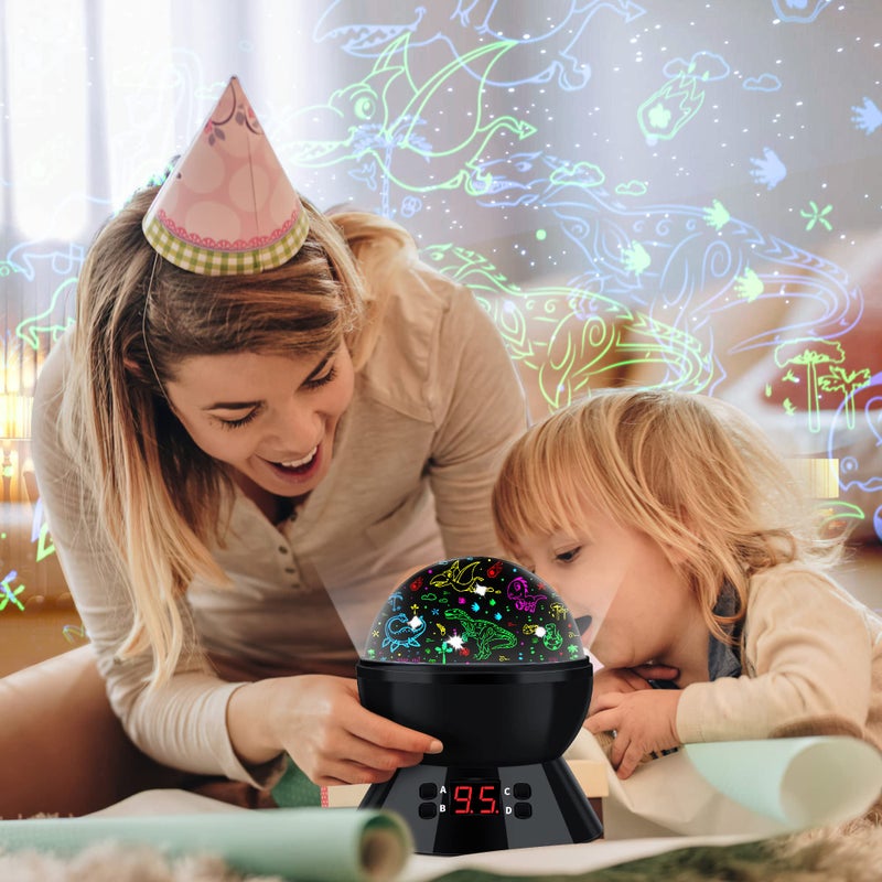 MOKOQI Dinosaur Night Light Projector for Kids, 360Â° Rotating Dino Projection Lamp Star Projector for Bedroom Ceiling, Toddler Night Light with Timer, Birthday Gift for Boys, Dinosaur Toys for Kids Ages 3-5 - Image 5